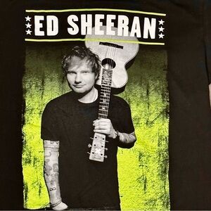 Ed Sheeran Black Green Graphic Concert Tee Multiply Tour 2015 Music Show Merch
